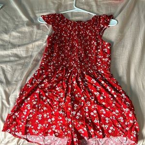 Beautiful Red Romper w/ Flowers